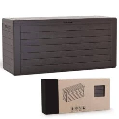 Coffre De Rangement Exterieur 280Len PP 116x44x55CM Style Bois Marron(Coffre De Rangement Exterieur 280l En Pp 116x44x55cm Style Bois Marron) -Boutique Vounot MBWL280 1.1 9d96a83c 21af 41cd 9777 2334c51f9cac