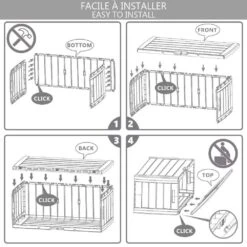 Coffre De Rangement Exterieur 280Len PP 116x44x55CM Style Bois Marron(Coffre De Rangement Exterieur 280l En Pp 116x44x55cm Style Bois Marron) -Boutique Vounot MBWL280 6 bd168828 7568 4276 a6e1 45c2171020b9