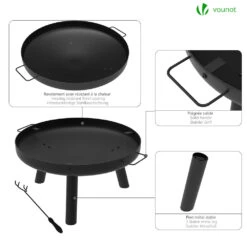 Brasero Exterieur 60cm En Acier Noir(Brasero Exterieur 60cm En Acier Noir) -Boutique Vounot PT01 f77982e2 6fae 4142 a30e f3d703090bab