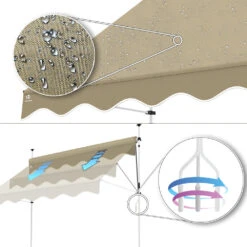 Auvent Retractable Manuel Sans Percage 200cm Beige(Auvent Retractable Manuel Sans Percage 200cm Beige) -Boutique Vounot PT04 c0fbcae2 0aee 49d9 b605 3e91cc3f000b