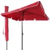 Parasol Rectangulaire 2x1.25m Avec Housse De Protection Rouge(Parasol Rectangulaire 2x1 25m Avec Housse De Protection Rouge)
