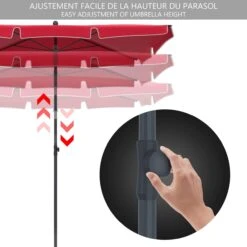 Parasol Rectangulaire 2x1.25m Avec Housse De Protection Rouge(Parasol Rectangulaire 2x1 25m Avec Housse De Protection Rouge) -Boutique Vounot Parasolrectangulaire3 f4c31a71 76e4 4180 ac7d 2a4e7d6b4e0a