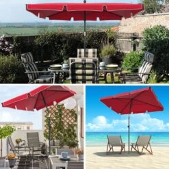 Parasol Rectangulaire 2x1.25m Avec Housse De Protection Rouge(Parasol Rectangulaire 2x1 25m Avec Housse De Protection Rouge) -Boutique Vounot Parasolrectangulaire6 69a84efc 6f48 4d78 a57d 30c66526884c