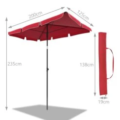 Parasol Rectangulaire 2x1.25m Avec Housse De Protection Rouge(Parasol Rectangulaire 2x1 25m Avec Housse De Protection Rouge) -Boutique Vounot Parasolrectangulaire7 2cb5e347 9e03 43aa ae0a 3ae4420247a7