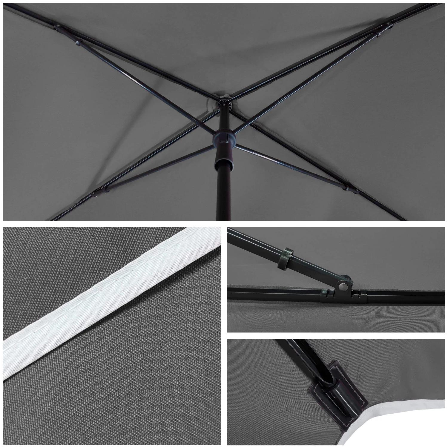 Parasol Rectangulaire 2x1.25m Avec Housse De Protection Gris(Parasol Rectangulaire 2x1 25m Avec Housse De Protection Gris) 4 Parasol Rectangulaire 2x1.25m Avec Housse De Protection Gris(Parasol Rectangulaire 2x1 25m Avec Housse De Protection Gris) – Image 4