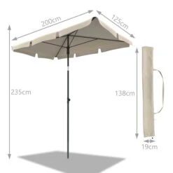 Parasol Rectangulaire 2x1.25m Avec Housse De Protection Beige(Parasol Rectangulaire 2x1 25m Avec Housse De Protection Beige) -Boutique Vounot Parasolrectangulaire 7 0011a1b1 7665 4fcf af29 1c816116253a