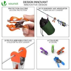 Pince A Linge Lot 40 Pcs INOX Avec Sac De Rangement(Pince A Linge Lot 40 Pcs Inox Avec Sac De Rangement) -Boutique Vounot Pegswithhooks18 1 b895e619 7827 42b0 9ad0 459ceecbf34c