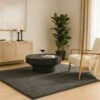 Tapis De Salon Poils Ras Doux Antiderapant 140x200cm Uni Anthracite(Tapis De Salon Poils Ras Doux Antiderapant 140x200cm Uni Anthracite)