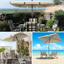 Parasol Rectangulaire 2x1.25m Avec Housse De Protection Beige(Parasol Rectangulaire 2x1 25m Avec Housse De Protection Beige) -Boutique Vounot Rectangularparasol 12 B e4e868db 2f93 46b3 a394 7ba961757428