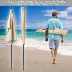 Parasol Rectangulaire 2x1.25m Avec Housse De Protection Beige(Parasol Rectangulaire 2x1 25m Avec Housse De Protection Beige) -Boutique Vounot Rectangularparasol 7 B 1d595bcf 0d0d 4fa2 9aaa c760247e46f1