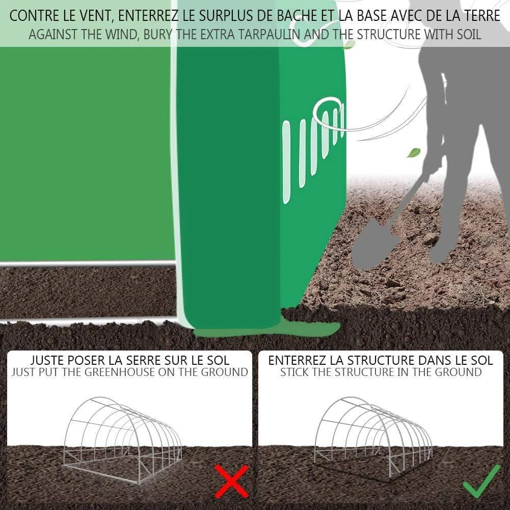 Grande Serre De Jardin 18m2 En Acier Galvanisé - Taille : 6x3x2M(Grande Serre De Jardin 18m2 En Acier Galvanise Taille 6x3x2m) 8 Grande Serre De Jardin 18m2 En Acier Galvanisé - Taille : 6x3x2M(Grande Serre De Jardin 18m2 En Acier Galvanise Taille 6x3x2m) – Image 8