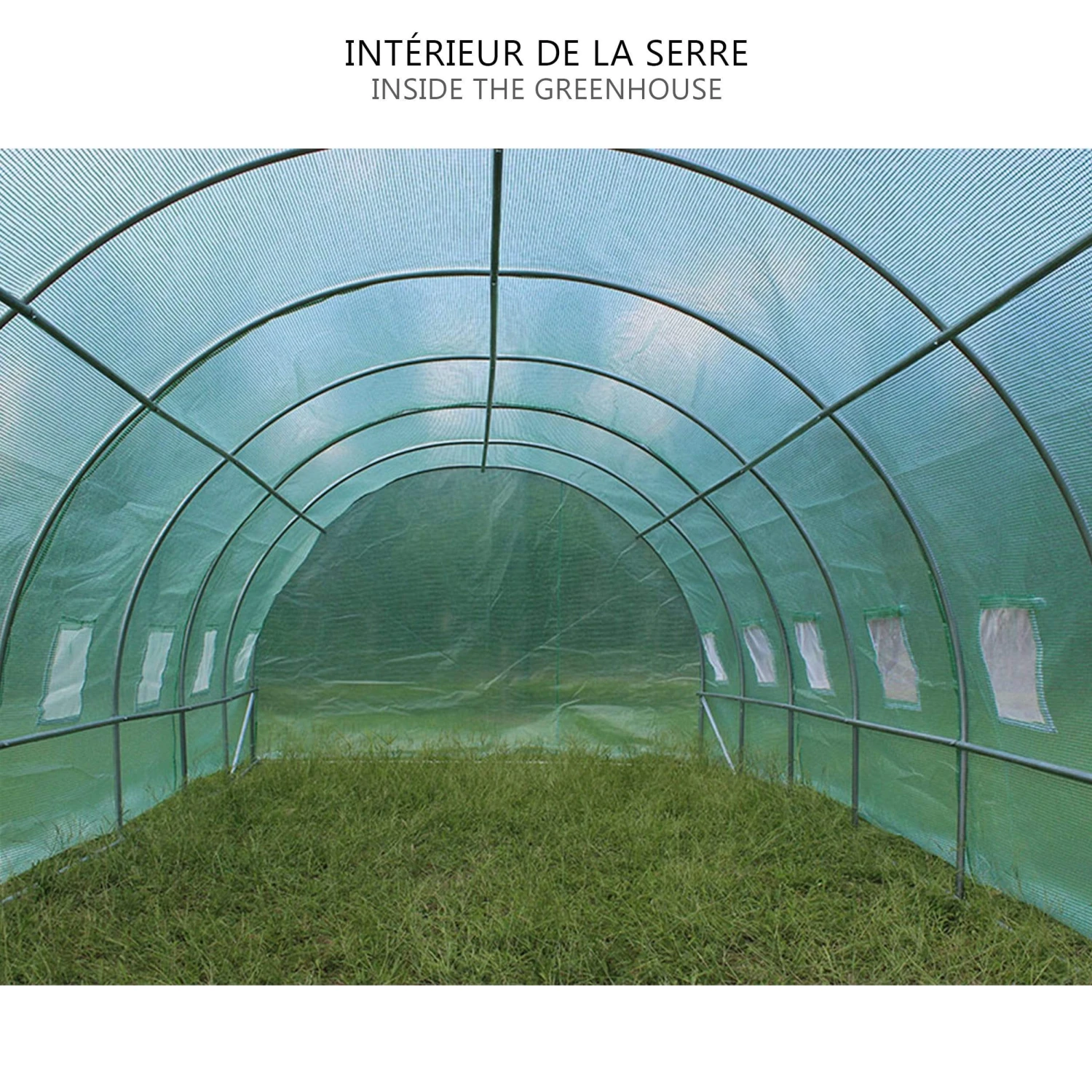 Grande Serre De Jardin 18m2 En Acier Galvanisé - Taille : 6x3x2M(Grande Serre De Jardin 18m2 En Acier Galvanise Taille 6x3x2m) 5 Grande Serre De Jardin 18m2 En Acier Galvanisé - Taille : 6x3x2M(Grande Serre De Jardin 18m2 En Acier Galvanise Taille 6x3x2m) – Image 5