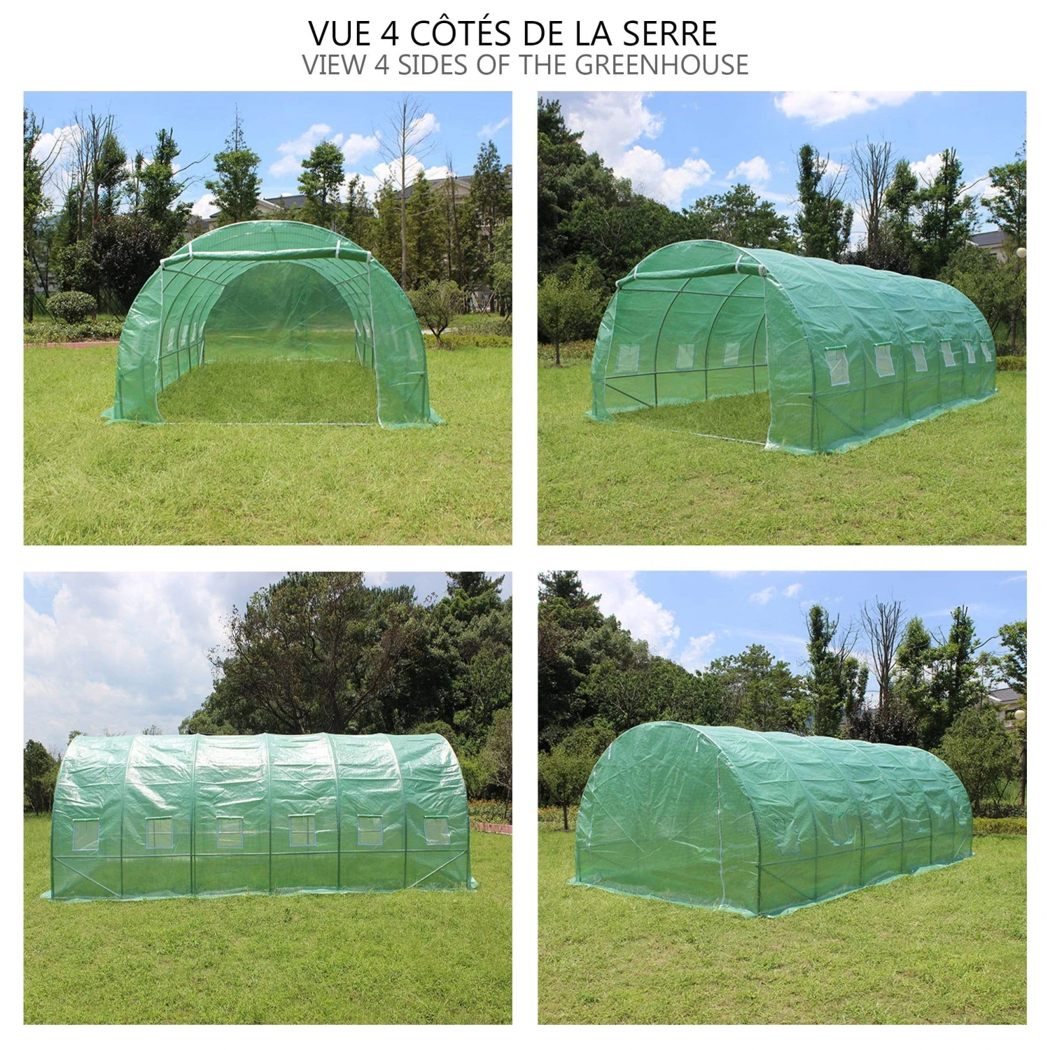 Grande Serre De Jardin 18m2 En Acier Galvanisé - Taille : 6x3x2M(Grande Serre De Jardin 18m2 En Acier Galvanise Taille 6x3x2m) 6 Grande Serre De Jardin 18m2 En Acier Galvanisé - Taille : 6x3x2M(Grande Serre De Jardin 18m2 En Acier Galvanise Taille 6x3x2m) – Image 6