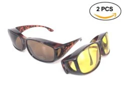 Surlunettes De Protection Soleil Et Conduite Lot De 2(Surlunettes De Protection Soleil Et Conduite Lot De 2) -Boutique Vounot Surlunettes Fit over sunglasses brown 8