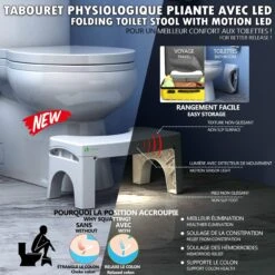 Tabouret Physiologique Pliable Avec Detecteur De Lumiere Integre(Tabouret Physiologique Pliable Avec Detecteur De Lumiere Integre) -Boutique Vounot Tabouret physiologique pour Toilettes 6 efda56cd cb29 4407 90a5 aa5b6548d57f