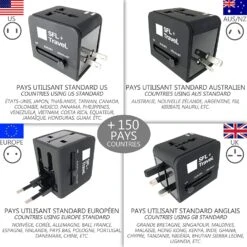 Lot De 2 Adaptateurs De Voyage Universel 150 Pays Avec 2 Prises USB(Lot De 2 Adaptateurs De Voyage Universel 150 Pays Avec 2 Prises Usb) -Boutique Vounot adaptateur3 aafc2316 26cc 4793 8aaa bde530b1b43a