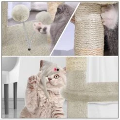 Arbre à Chat 112cm Avec Griffoir Plateforme Niche L Beige(Arbre A Chat 112cm Avec Griffoir Plateforme Niche L Beige) -Boutique Vounot arbreachatLbeige 3 3d5e34e2 b934 4da9 aee5 e4f1945a35fe