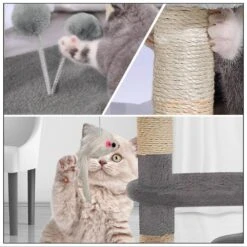 Arbre à Chat 112cm Avec Griffoir Plateforme Niche L Gris(Arbre A Chat 112cm Avec Griffoir Plateforme Niche L Gris) -Boutique Vounot arbreachatLbeige 3 9d5cd49b a284 44d2 9a78 34c888aecfe0