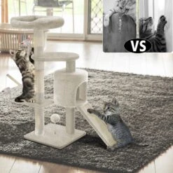 Arbre à Chat 112cm Avec Griffoir Plateforme Niche L Beige(Arbre A Chat 112cm Avec Griffoir Plateforme Niche L Beige) -Boutique Vounot arbreachatLbeige 6 fe268d3d 614a 40ee bda8 e880c7d01f7d