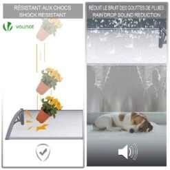 Auvent De Porte Marquise 100x80 Cm Transparent En Polycarbonate Anti UV(Auvent De Porte Marquise 100x80 Cm Transparent En Polycarbonate Anti Uv) -Boutique Vounot auventdeporte100cm 5 bf03274c 25e4 49f4 9d87 8ffeaec15038