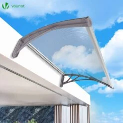 Auvent De Porte Marquise 100x80 Cm Transparent En Polycarbonate Anti UV(Auvent De Porte Marquise 100x80 Cm Transparent En Polycarbonate Anti Uv) -Boutique Vounot auventdeporte100cm 7 c6b47922 c23d 402d 9d91 11bf6b24fa7e