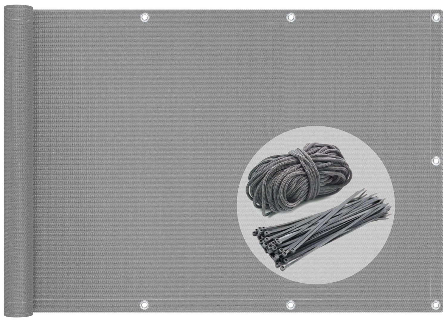 Brise Vue Pour Balcon HDPE Renforcé 230GR/M2 600x90cm Gris(Brise Vue Pour Balcon Hdpe Renforce 230gr M2 600x90cm Gris) 1 Brise Vue Pour Balcon HDPE Renforcé 230GR/M2 600x90cm Gris(Brise Vue Pour Balcon Hdpe Renforce 230gr M2 600x90cm Gris)