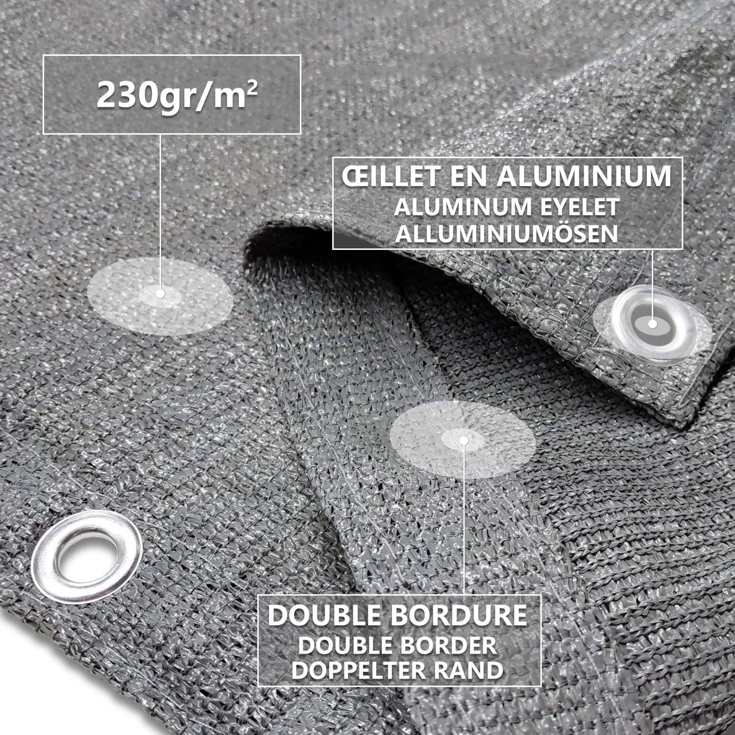 Brise Vue Pour Balcon HDPE Renforcé 230GR/M2 600x90cm Gris(Brise Vue Pour Balcon Hdpe Renforce 230gr M2 600x90cm Gris) 3 Brise Vue Pour Balcon HDPE Renforcé 230GR/M2 600x90cm Gris(Brise Vue Pour Balcon Hdpe Renforce 230gr M2 600x90cm Gris) – Image 3