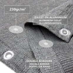 Brise Vue Pour Balcon HDPE Renforcé 230GR/M2 500x90cm Gris(Brise Vue Pour Balcon Hdpe Renforce 230gr M2 500x90cm Gris) -Boutique Vounot balconbrisevue 3 9a06038b 138d 42f7 ad81 cb0de2729c77