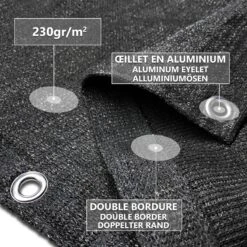 Brise Vue Pour Balcon HDPE Renforcé 230GR/M2 500x90cm Noir(Brise Vue Pour Balcon Hdpe Renforce 230gr M2 500x90cm Noir) -Boutique Vounot balconbrisevue 3 b39ba1be da04 4ac0 822a 862fde799e53