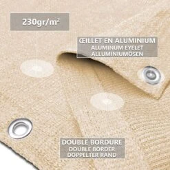 Brise Vue Pour Balcon HDPE Renforcé 230GR/M2 500x90cm Beige(Brise Vue Pour Balcon Hdpe Renforce 230gr M2 500x90cm Beige) -Boutique Vounot balconbrisevue 3 b95829ff 5335 47b4 836a 7aa14c82b16a