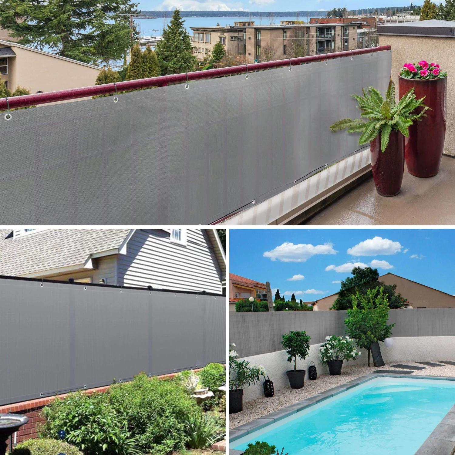 Brise Vue Pour Balcon HDPE Renforcé 230GR/M2 600x90cm Gris(Brise Vue Pour Balcon Hdpe Renforce 230gr M2 600x90cm Gris) 5 Brise Vue Pour Balcon HDPE Renforcé 230GR/M2 600x90cm Gris(Brise Vue Pour Balcon Hdpe Renforce 230gr M2 600x90cm Gris) – Image 5