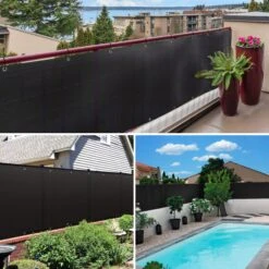 Brise Vue Pour Balcon HDPE Renforcé 230GR/M2 500x90cm Noir(Brise Vue Pour Balcon Hdpe Renforce 230gr M2 500x90cm Noir) -Boutique Vounot balconbrisevue 5 26cb77c2 b8ac 484d 95e5 06690e9e64b4