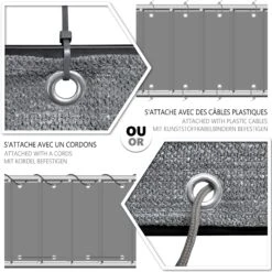 Brise Vue Pour Balcon HDPE Renforcé 230GR/M2 500x90cm Gris(Brise Vue Pour Balcon Hdpe Renforce 230gr M2 500x90cm Gris) -Boutique Vounot balconbrisevue 6 4f4afa05 3a20 4955 bb86 389053cbabcd