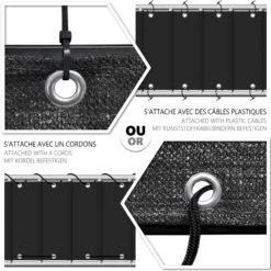 Brise Vue Pour Balcon HDPE Renforcé 230GR/M2 600x90cm Noir(Brise Vue Pour Balcon Hdpe Renforce 230gr M2 600x90cm Noir) 12 Brise Vue Pour Balcon HDPE Renforcé 230GR/M2 600x90cm Noir(Brise Vue Pour Balcon Hdpe Renforce 230gr M2 600x90cm Noir) -Boutique Vounot balconbrisevue 6 bf6cf821 5928 4b32 b322 2d111d907fe3