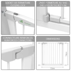 Barriere De Securite Porte Et Escalier 75-84cm Blanc Pour Animaux(Barriere De Securite Porte Et Escalier 75 84cm Blanc Pour Animaux) -Boutique Vounot barrieredesecurite 5 42f5b6ae 7676 43b0 8bee c6276c14a1ed