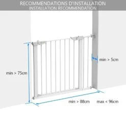 Barriere De Securite Porte Et Escalier 88-96cm Blanc Pour Animaux(Barriere De Securite Porte Et Escalier 88 96cm Blanc Pour Animaux) -Boutique Vounot barrieredesecurite 7 59b259dd 4eb4 45ba 894b 7e24fbea40b5