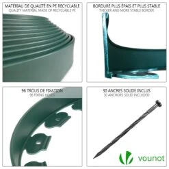 Bordure De Jardin Plastique Flexible 20m Avec Piquets Vert(Bordure De Jardin Plastique Flexible 20m Avec Piquets Vert) -Boutique Vounot bordurette de jardin 4 6107e27f e269 4344 8076 e4df248d3544