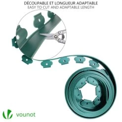 Bordure De Jardin Plastique Flexible 10m Avec Piquets Vert(Bordure De Jardin Plastique Flexible 10m Avec Piquets Vert) -Boutique Vounot bordurette de jardin 5 44bd77a2 7cf4 4b62 b342 6d917fc9690d