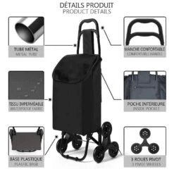 Chariot De Courses Pliable Monte Escalier Noir(Chariot De Courses Pliable Monte Escalier Noir) -Boutique Vounot chariot de courses noir 2 0f1c9aaf 0191 4537 85b9 e784a0aa193d