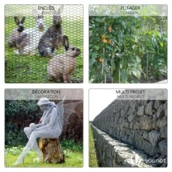 Grillage A Poule Avec Fils 13mm En PVC Gaine Vert 1x25M(Grillage A Poule Avec Fils 13mm En Pvc Gaine Vert 1x25m) -Boutique Vounot grillage a poule vert 4 da92b8a8 ba57 4af7 ba8d 8c31027d4484