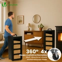 Reservoir A Granules Rangement Pellets Avec Roulettes 55kg 36x36x76cm Noir(Reservoir A Granules Rangement Pellets Avec Roulettes 55kg 36x36x76cm Noir) -Boutique Vounot image 05