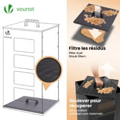 Reservoir A Granules Rangement Pellets Avec Roulettes 55kg 36x36x76cm Noir(Reservoir A Granules Rangement Pellets Avec Roulettes 55kg 36x36x76cm Noir) -Boutique Vounot image 06