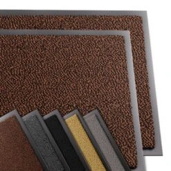 Lot De 2 Tapis De Porte Paillasson 60x90cm Marron-Noir(Lot De 2 Tapis De Porte Paillasson 60x90cm Marron Noir)