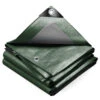 Bâche De Protection En Polyéthylène Resistant Et Impermeable 240g/m² Vert Et Argent 3x5m(Bache De Protection En Polyethylene Resistant Et Impermeable 240g M Vert Et Argent 3x5m)