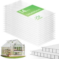 14 X Plaques De Polycarbonate Alveolaires Transparent Creux 4mm 121x60.5cm(14 X Plaques De Polycarbonate Alveolaires Transparent Creux 4mm 121x60 5cm)