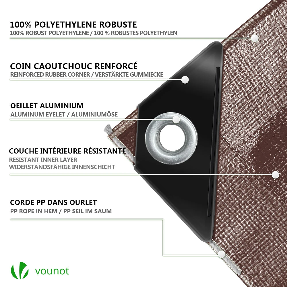 Bâche De Protection En Polyéthylène Resistant Et Impermeable 240g/m² Marron 4x6m(Bache De Protection En Polyethylene Resistant Et Impermeable 240g M Marron 4x6m) 2 Bâche De Protection En Polyéthylène Resistant Et Impermeable 240g/m² Marron 4x6m(Bache De Protection En Polyethylene Resistant Et Impermeable 240g M Marron 4x6m) – Image 2