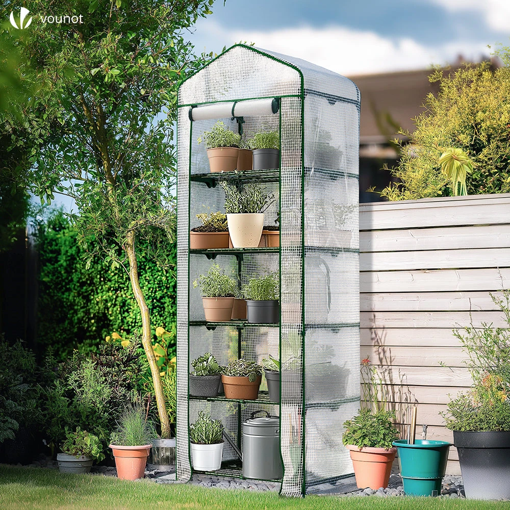 Serre De Jardin Avec Etageres Et Bache PE Renforcee 135gr/m2 69x49x193cm Blanc(Serre De Jardin Avec Etageres Et Bache Pe Renforcee 135gr M2 69x49x193cm Blanc) 2 Serre De Jardin Avec Etageres Et Bache PE Renforcee 135gr/m2 69x49x193cm Blanc(Serre De Jardin Avec Etageres Et Bache Pe Renforcee 135gr M2 69x49x193cm Blanc) – Image 2