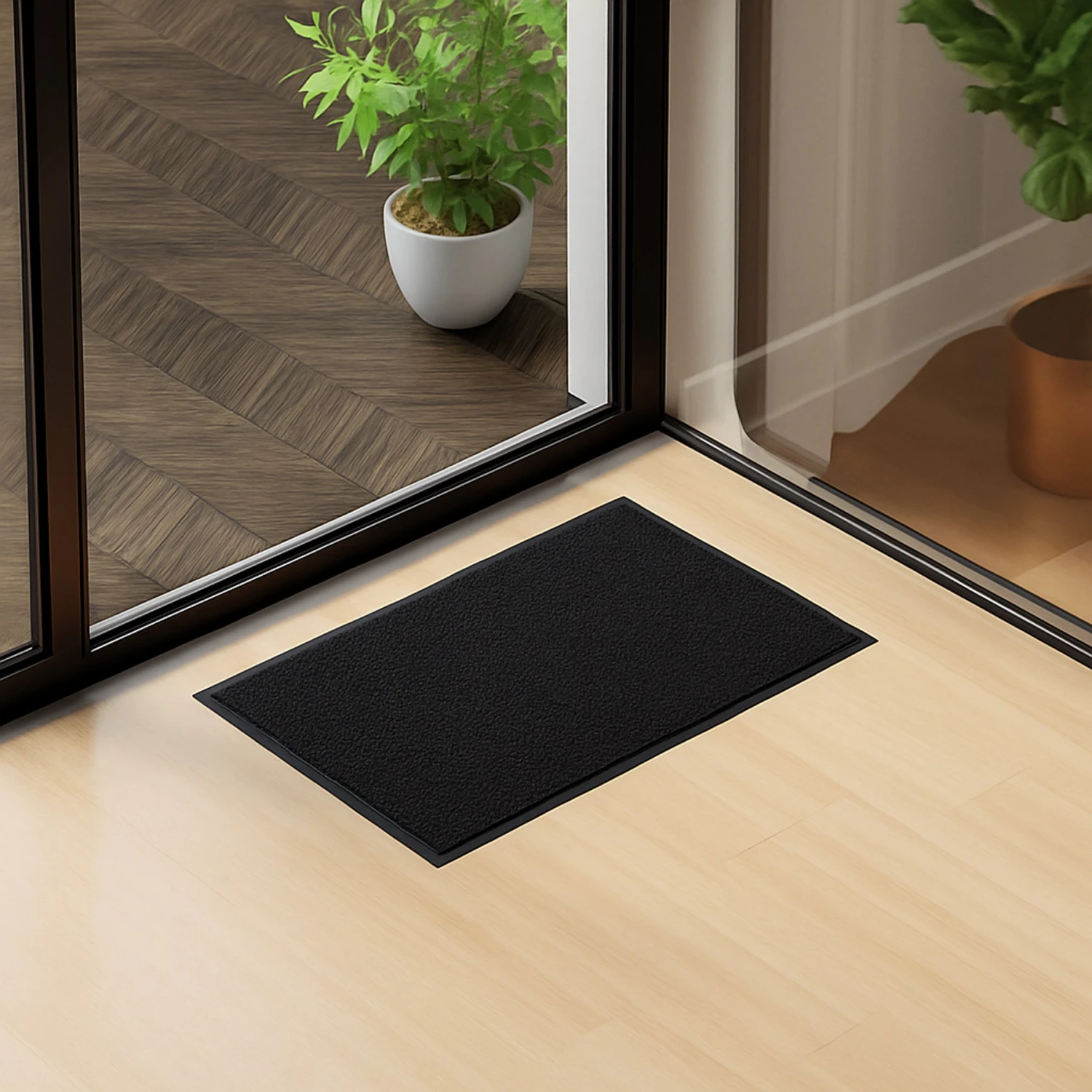 Lot De 2 Tapis De Porte Paillasson 40x60cm Noir(Lot De 2 Tapis De Porte Paillasson 40x60cm Noir 1) 2 Lot De 2 Tapis De Porte Paillasson 40x60cm Noir(Lot De 2 Tapis De Porte Paillasson 40x60cm Noir 1) – Image 2