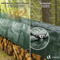 Bâche De Protection En Polyéthylène Resistant Et Impermeable 240g/m² Vert Et Argent 2x3m(Bache De Protection En Polyethylene Resistant Et Impermeable 240g M Vert Et Argent 2x3m) -Boutique Vounot listing03 0b510fd2 dff8 4117 b6d2 c76b50150ec3
