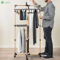 Sechoir A Linge Etendoir Tour Pliable 3 Niveaux 69x69x136 Cm Style Bois Noir(Sechoir A Linge Etendoir Tour Pliable 3 Niveaux 69x69x136 Cm Style Bois Noir) -Boutique Vounot listing03 2acf0f55 0cc7 464b ae4e 1908ac35c676